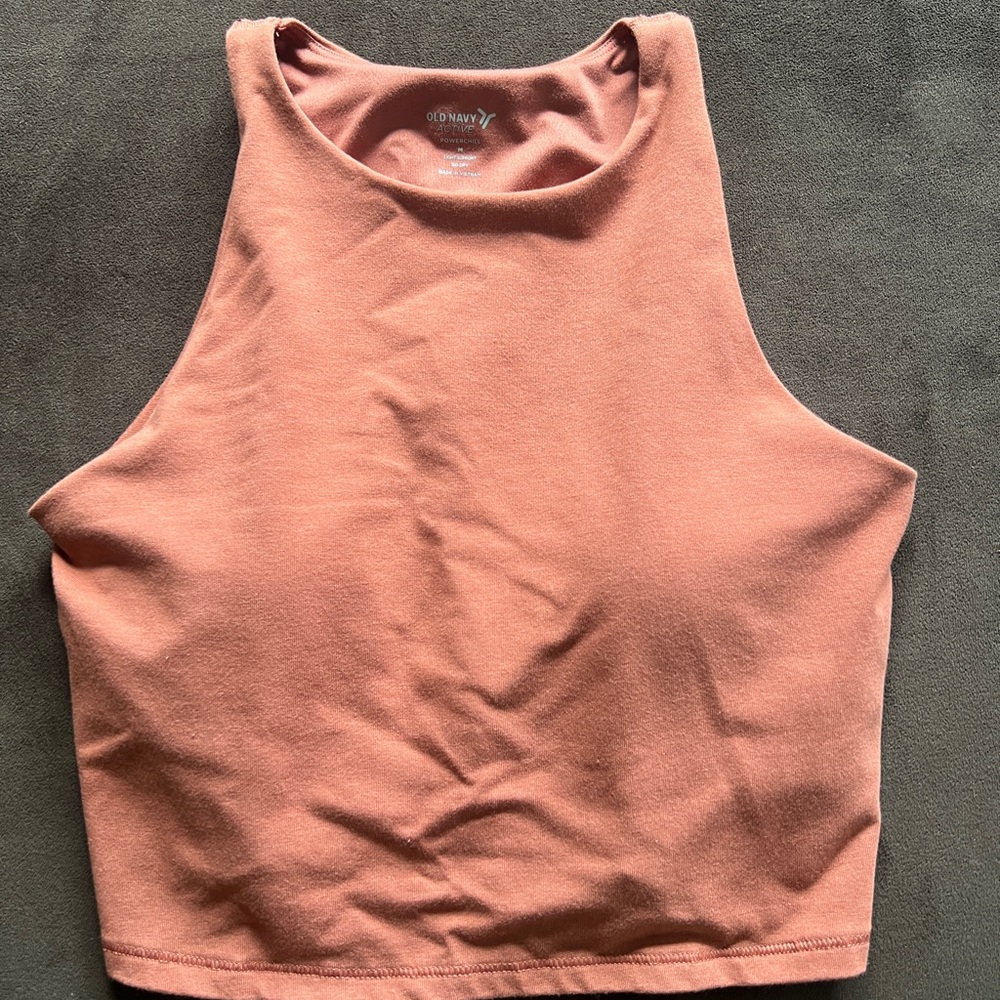 Old Navy Burnt Orange Fitted Crop Work Out Tank Top
